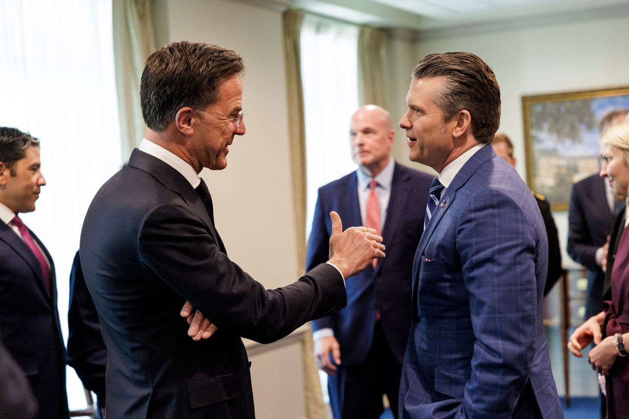 NATO Secretary General Mark Rutte meets with Pete Hegseth, US Secretary of War