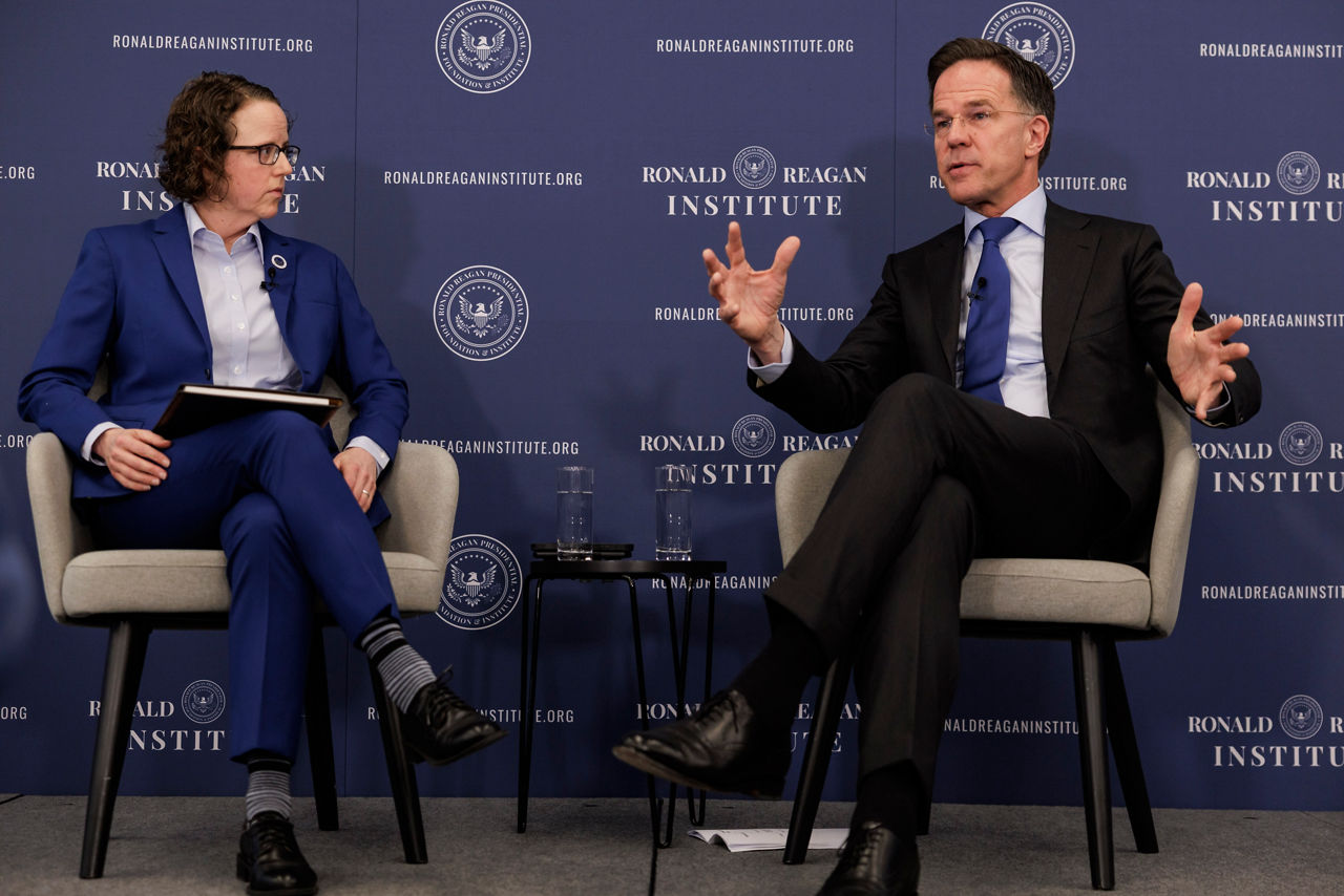 Moderated conversation with NATO Secretary General Mark Rutte at the Reagan Institute’s Center for Peace Through Strength moderated by Rachel Hoff, Reagan Institute Policy Director