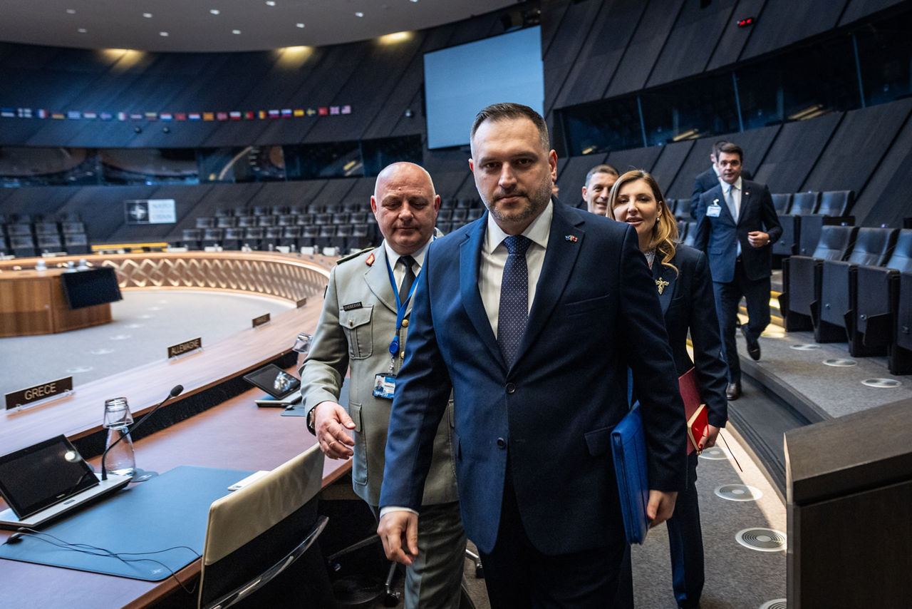 NATO Secretary General Mark Rutte meets with Ermal Nufi Minister of Defence of Albania at NATO Headquarters 