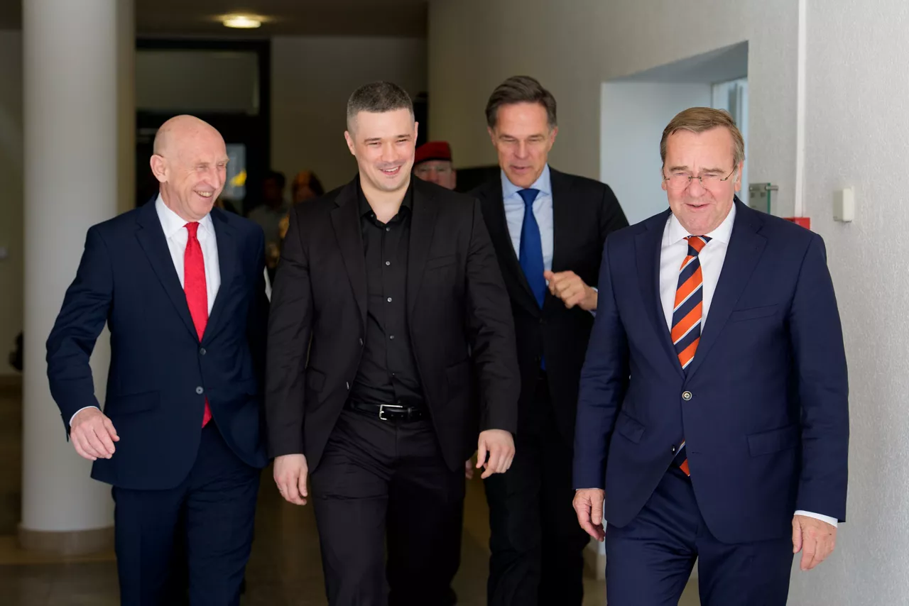 NATO Secretary General Mark Rutte with Boris Pistorius, Minister of Defence of Germany, John Healey, Secretary of State for Defence of the United Kingdom, and Mykhailo Fedorov, Minister of Defence of Ukraine