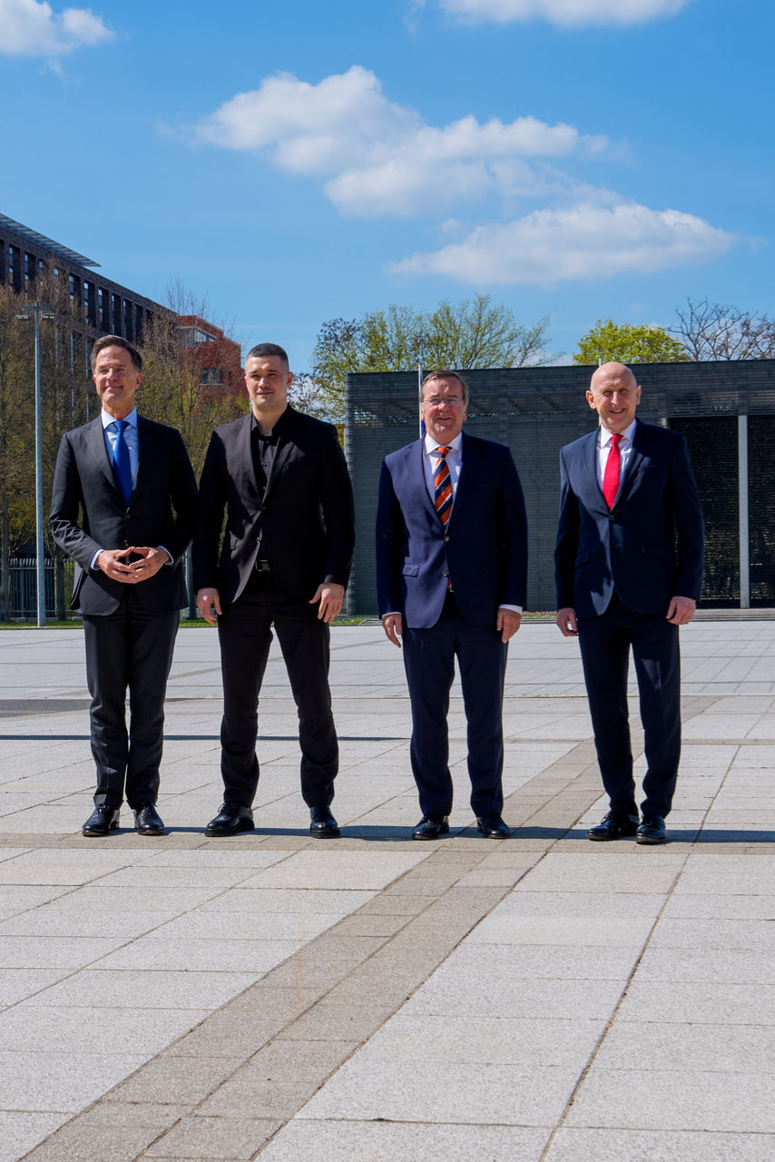 NATO Secretary General Mark Rutte with Boris Pistorius, Minister of Defence of Germany, John Healey, Secretary of State for Defence of the United Kingdom, and Mykhailo Fedorov, Minister of Defence of Ukraine