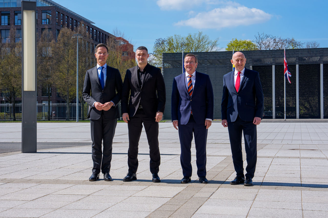 NATO Secretary General Mark Rutte with Boris Pistorius, Minister of Defence of Germany, John Healey, Secretary of State for Defence of the United Kingdom, and Mykhailo Fedorov, Minister of Defence of Ukraine