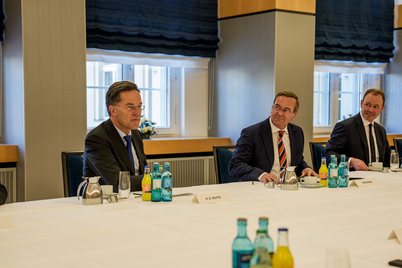 NATO Secretary General Mark Rutte with Boris Pistorius, Minister of Defence of Germany, John Healey, Secretary of State for Defence of the United Kingdom, and Mykhailo Fedorov, Minister of Defence of Ukraine