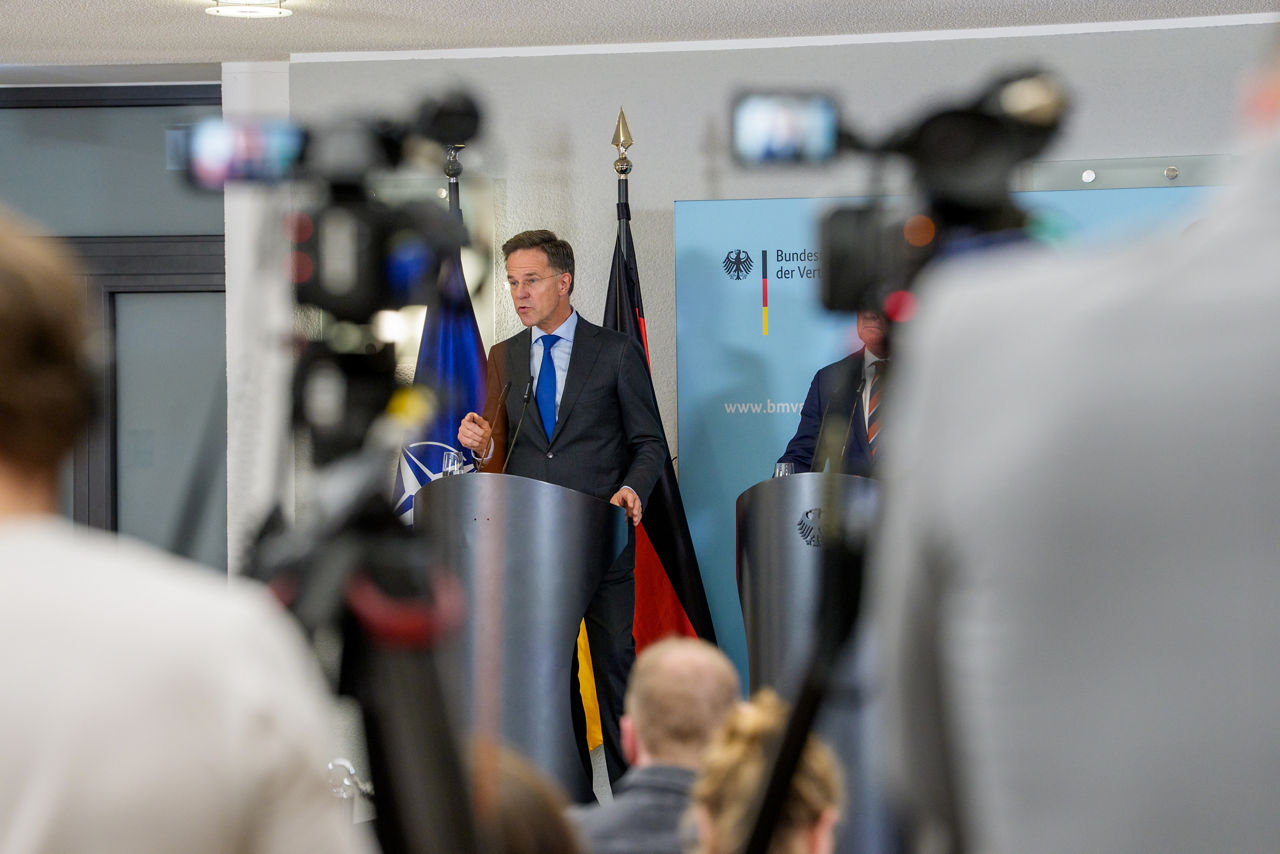 Joint press conference by NATO Secretary General Mark Rutte with Boris Pistorius, Minister of Defence of Germany, John Healey, Secretary of State for Defence of the United Kingdom, and Mykhailo Fedorov, Minister of Defence of Ukraine following the meeting of the UDCG