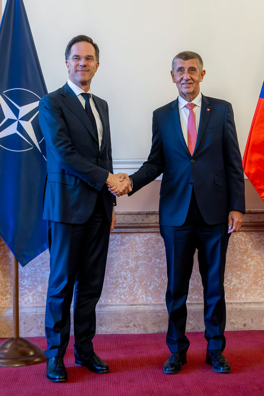 NATO Secretary General Mark Rutte meets with Andrej Babiš, Prime Minister of Czechia