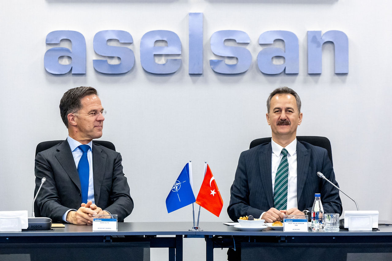 NATO Secretary General Mark Rutte with Haluk Görgün, Secretary of Turkish Defence Industries
