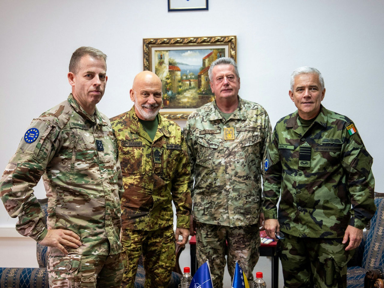 CMC and CEUMC with the Chief of the Joint Staff of the Armed Forces of Bosnia and Herzegovina, General Gojko Knežević, and the Operational Commander for the European Mission in Bosnia and Herzegovina, Lieutenant General Ludovic Pinon de Quincy.