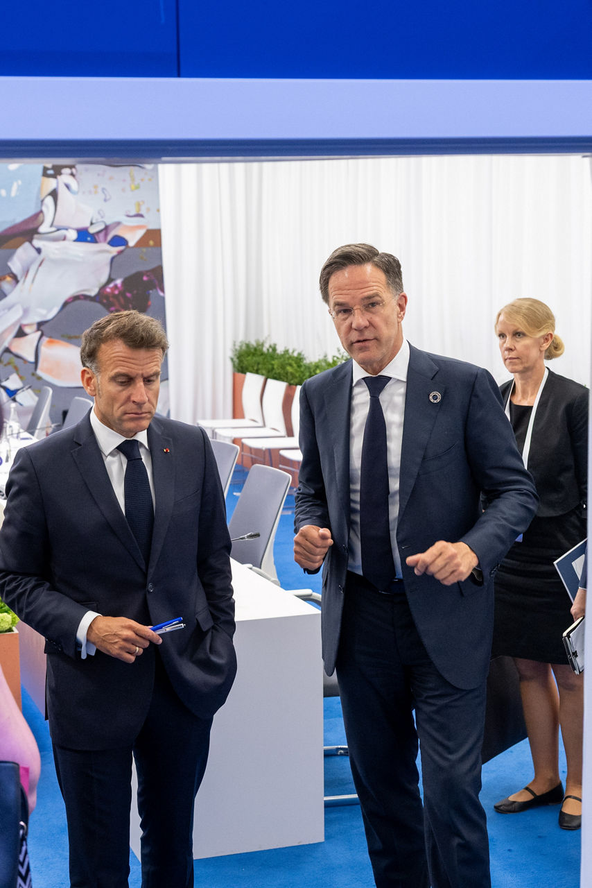 NATO Secretary General Mark Rutte with Emmanuel Macron, President of France