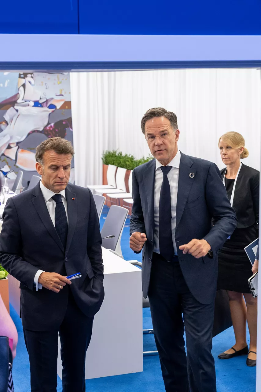 NATO Secretary General Mark Rutte with Emmanuel Macron, President of France