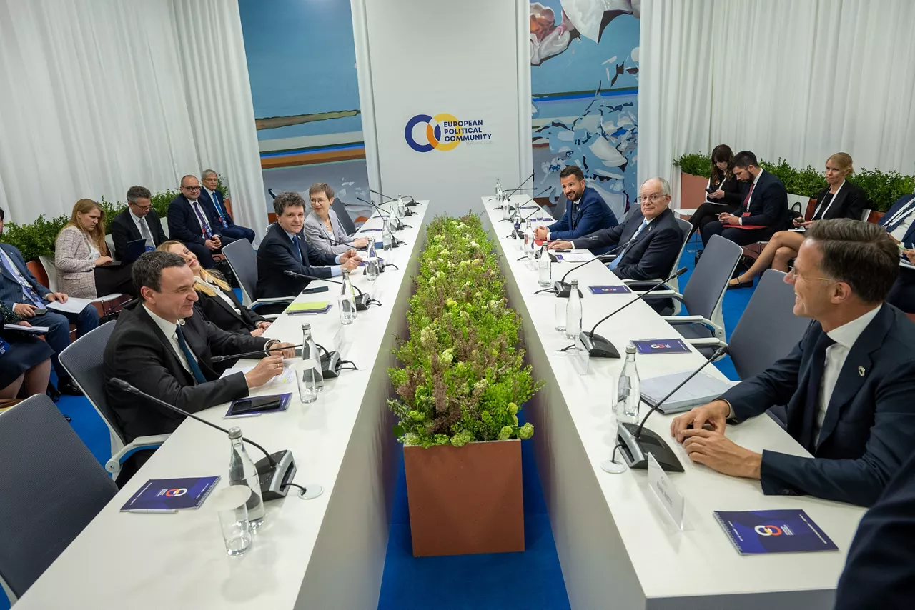 NATO Secretary General Mark Rutte participates in roundtable discussions at the 8th meeting of the European Political Community