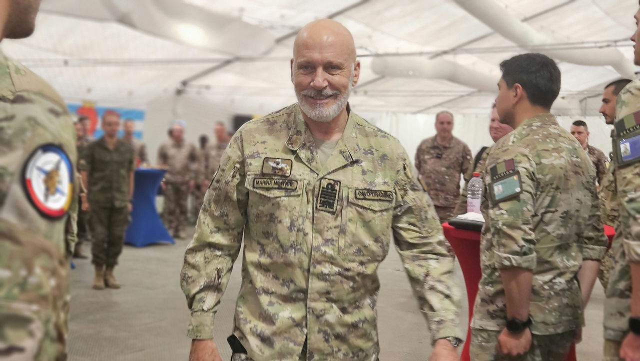The Chair of the NATO Military Committee, Admiral Giuseppe Cavo Dragone visiting NATO Forward Land Forces Battle Group (FLF BG), Cincu Training Area.