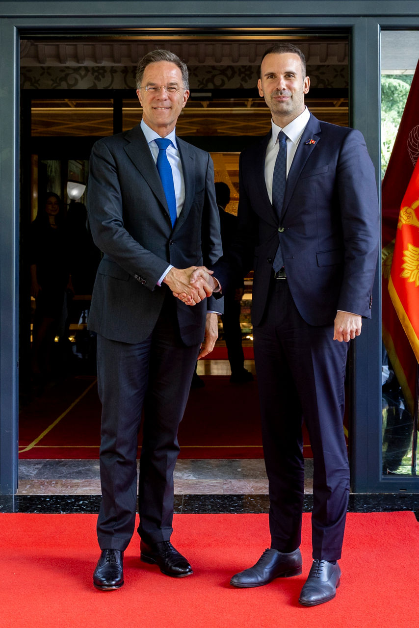 NATO Secretary General Mark Rutte meets with Milojko Spajić, Prime Minister of Montenegro