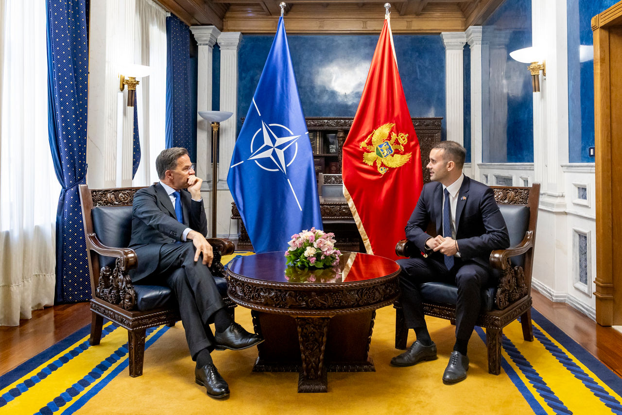 NATO Secretary General Mark Rutte meets with Milojko Spajić, Prime Minister of Montenegro