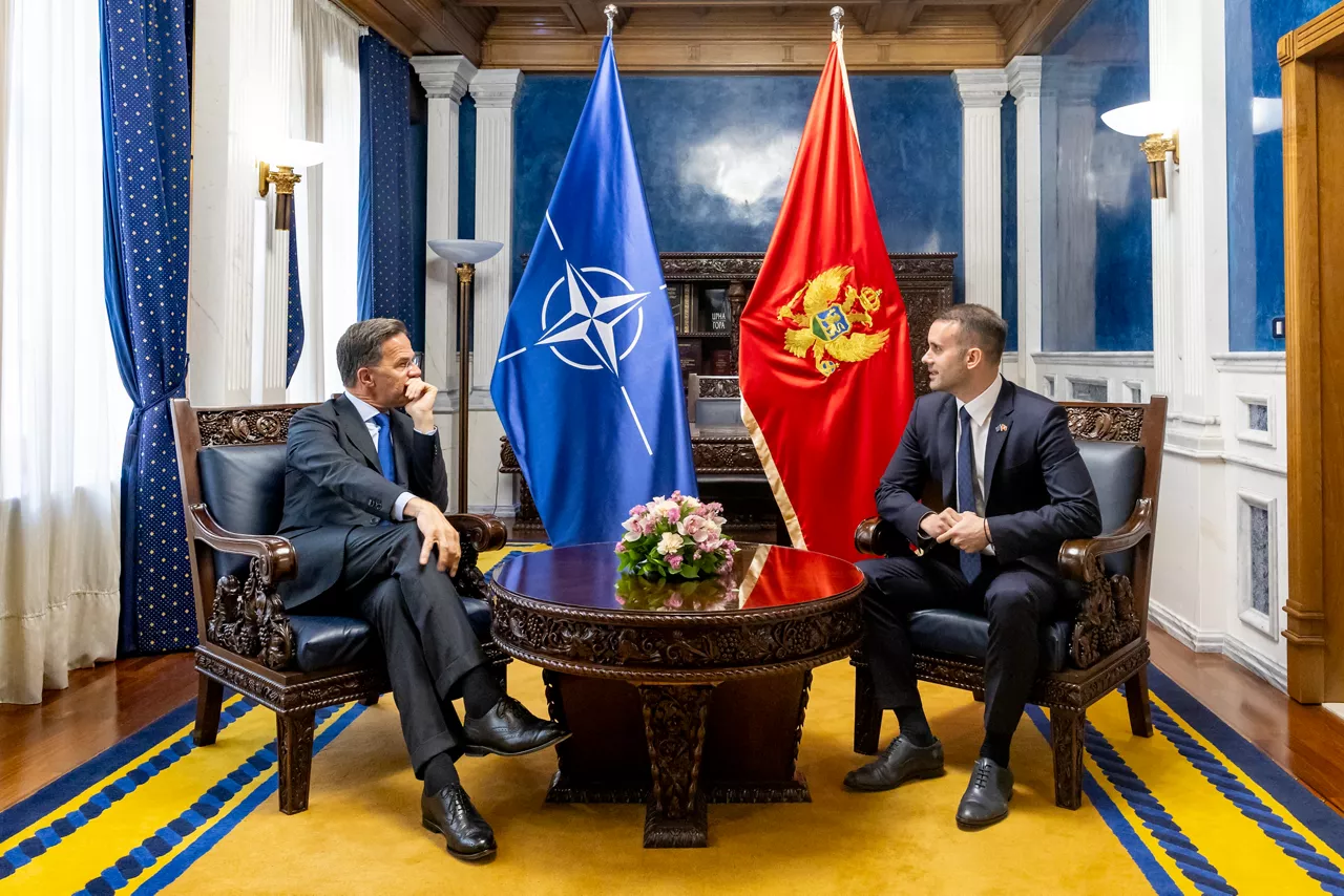 NATO Secretary General Mark Rutte meets with Milojko Spajić, Prime Minister of Montenegro