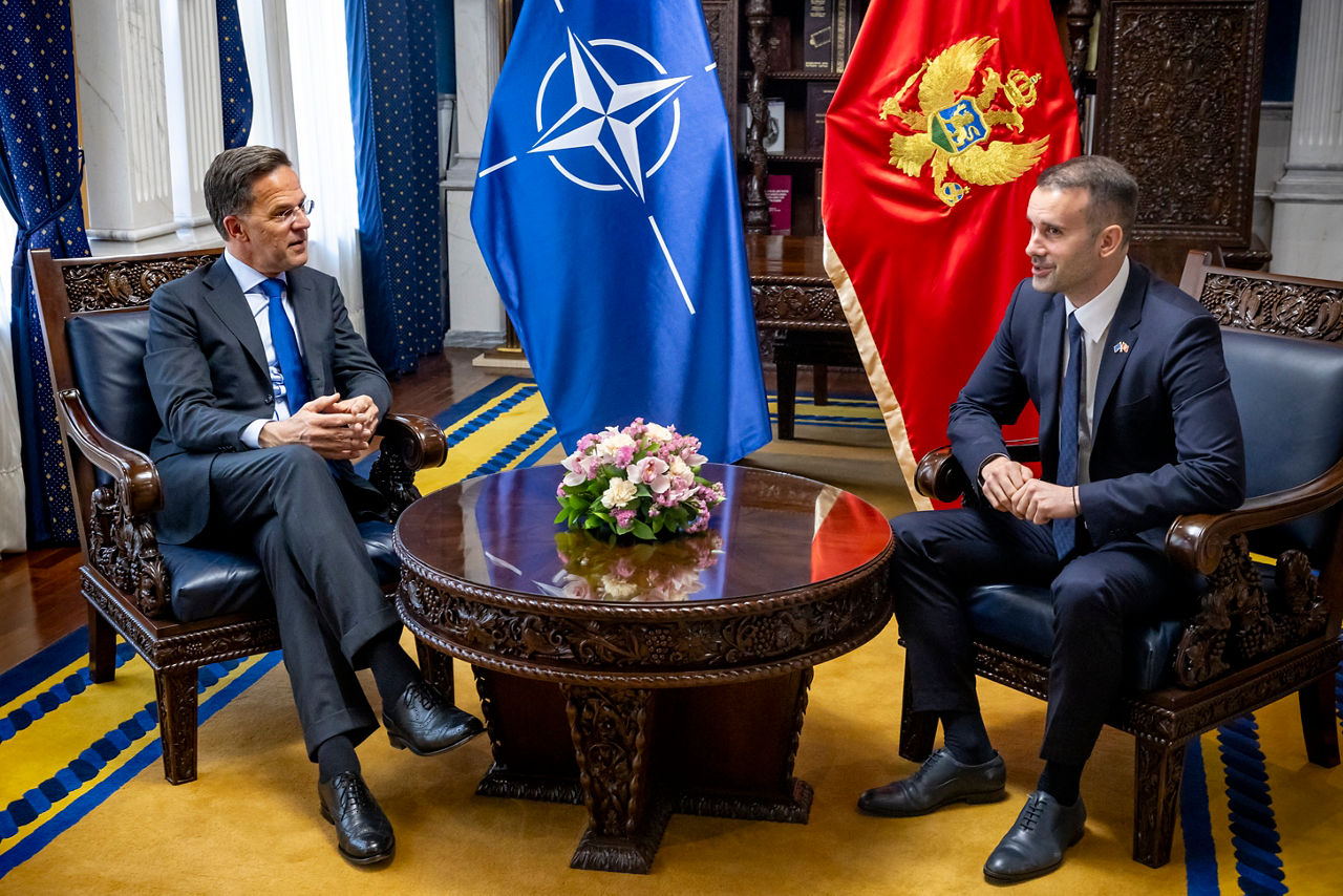 NATO Secretary General Mark Rutte meets with Milojko Spajić, Prime Minister of Montenegro