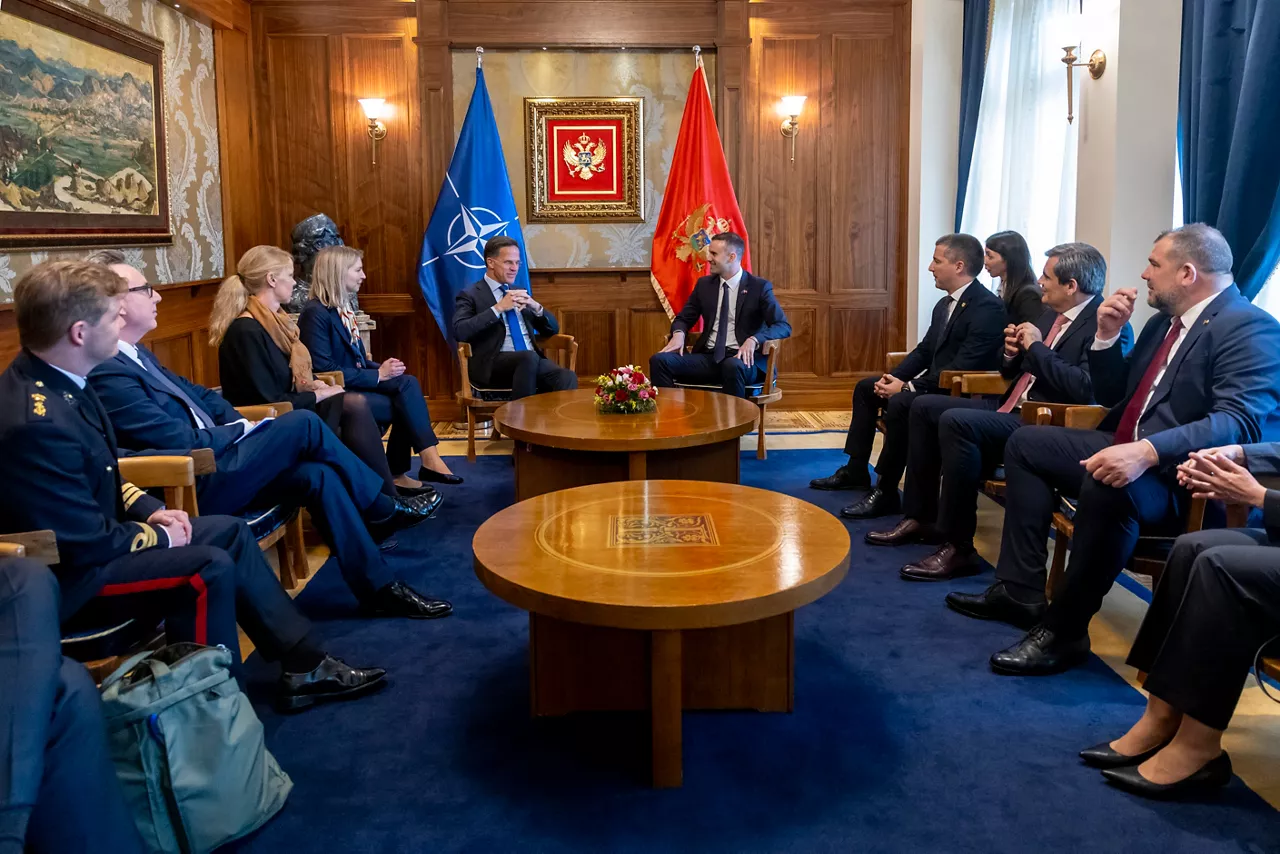 NATO Secretary General Mark Rutte meets with Milojko Spajić, Prime Minister of Montenegro
