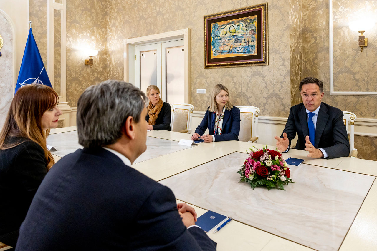 NATO Secretary General Mark Rutte meets with Ervin Ibrahimović, Minister of Foreign Affairs of Montenegro