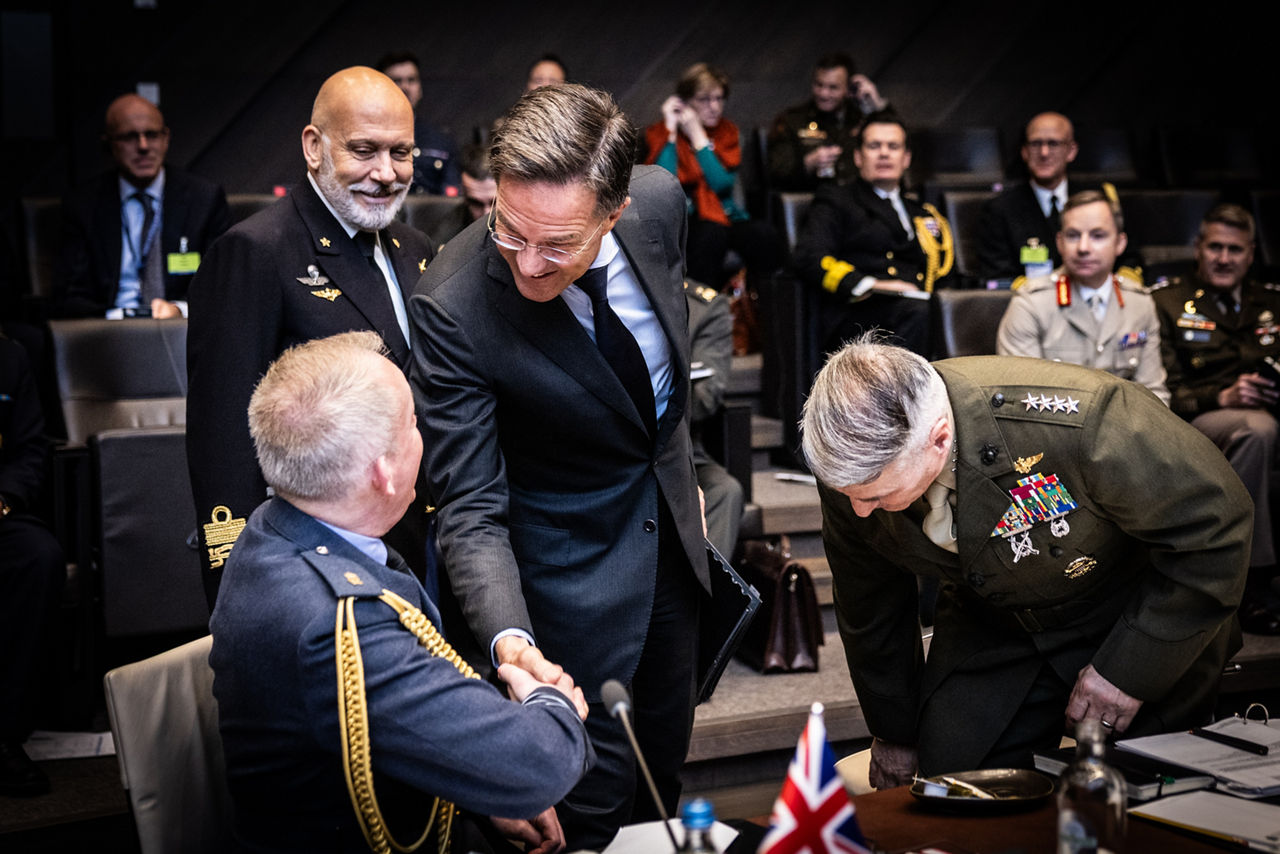 NATO Secretary General Mark Rutte with Allied Chiefs of Defence.
