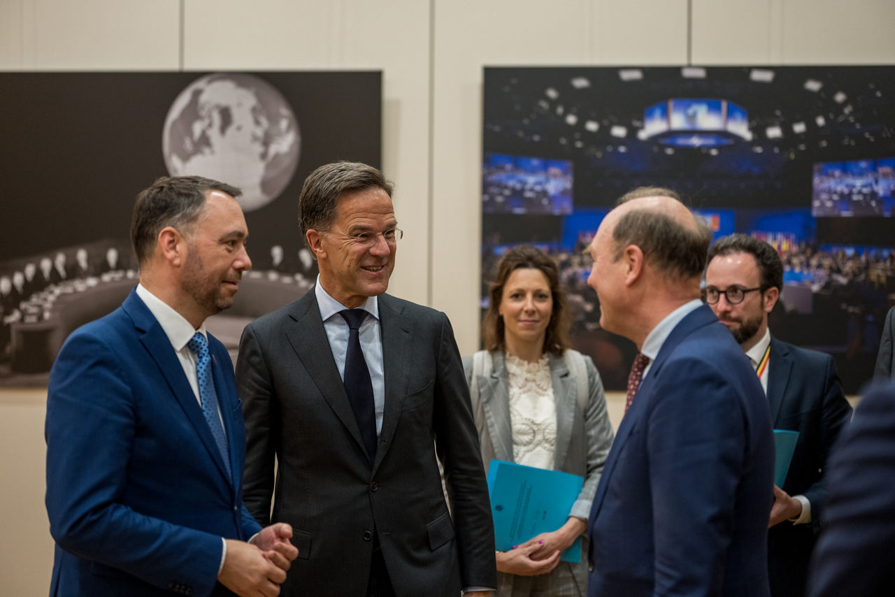 NATO Secretary General Mark Rutte meets with Maxime Prévot, Deputy Prime Minister and Minister of Foreign Affairs, European Affairs and Development Cooperation of Belgium