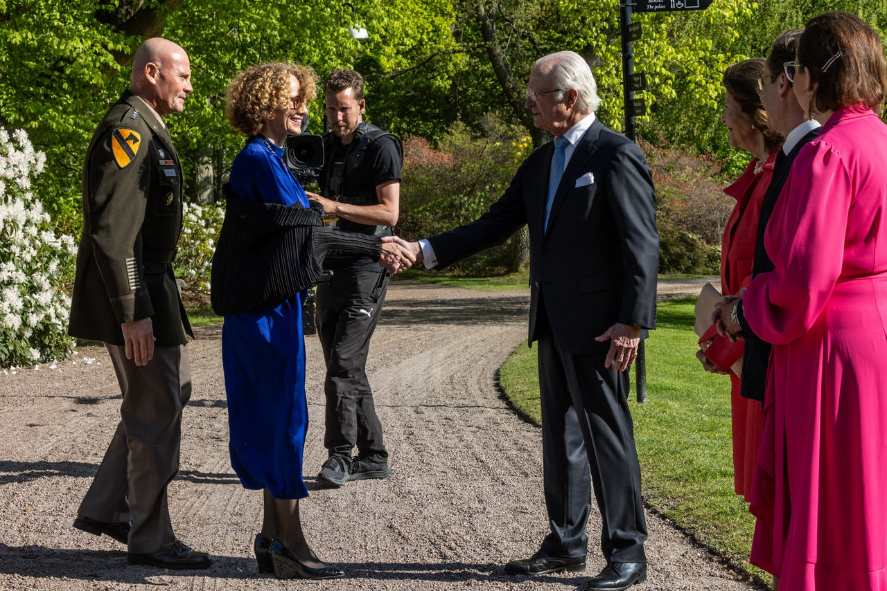 Informal dinner for members of the NATO-Ukraine Council hosted by the Minister of Foreign Affairs of Sweden, Maria Malmer Stenergard, in the presence of Their Majesties King Carl XVI Gustaf and Queen Silvia of Sweden and the Prime Minister of Sweden, Ulf Kristersson. Arrival of NATO Deputy Secretary General Radmila Shekerinska