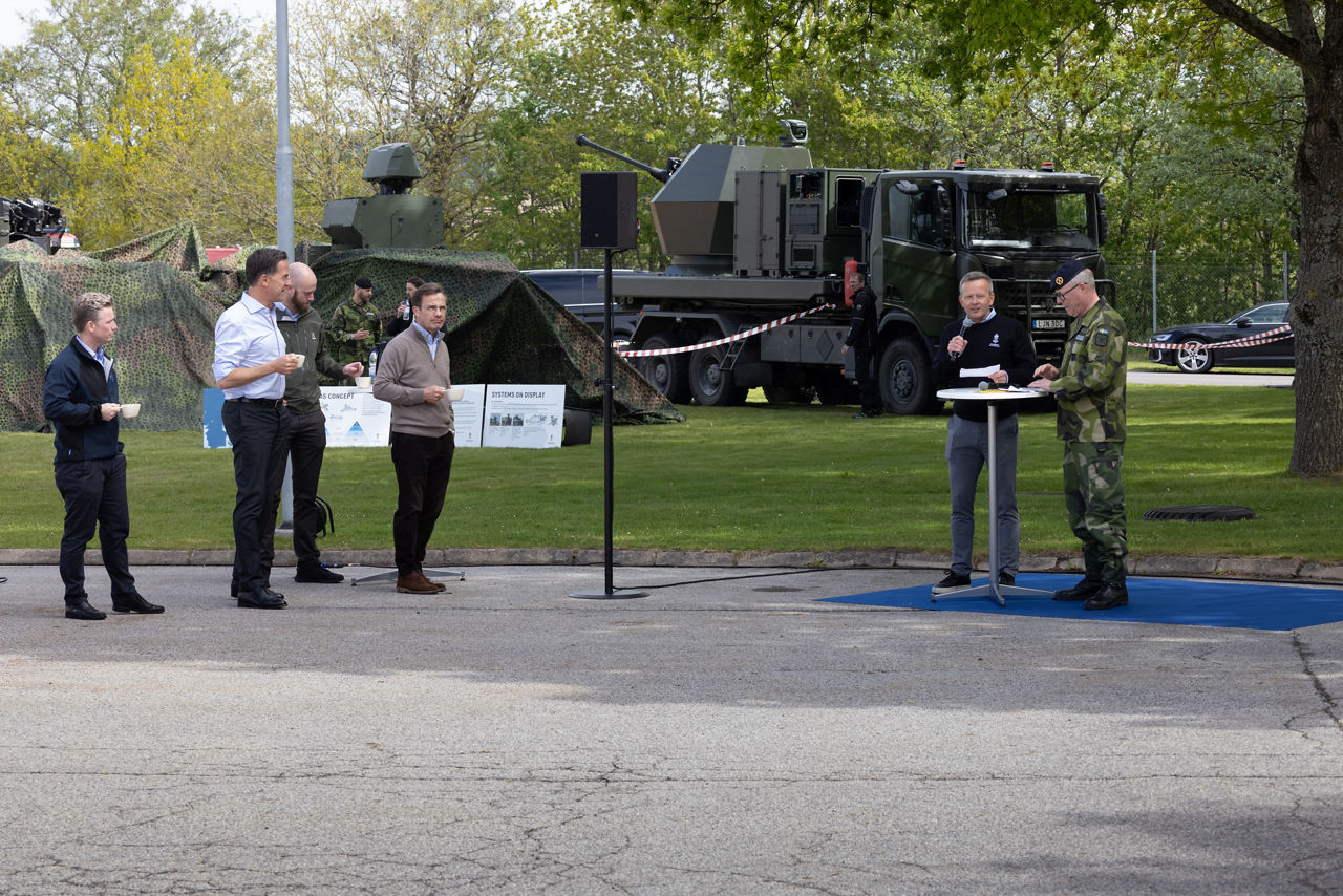 NATO Secretary General Mark Rutte and the Prime Minister of Sweden, Ulf Kristersson, visit the Swedish Civil Defence and Resilience Agency training centre, in Revinge.