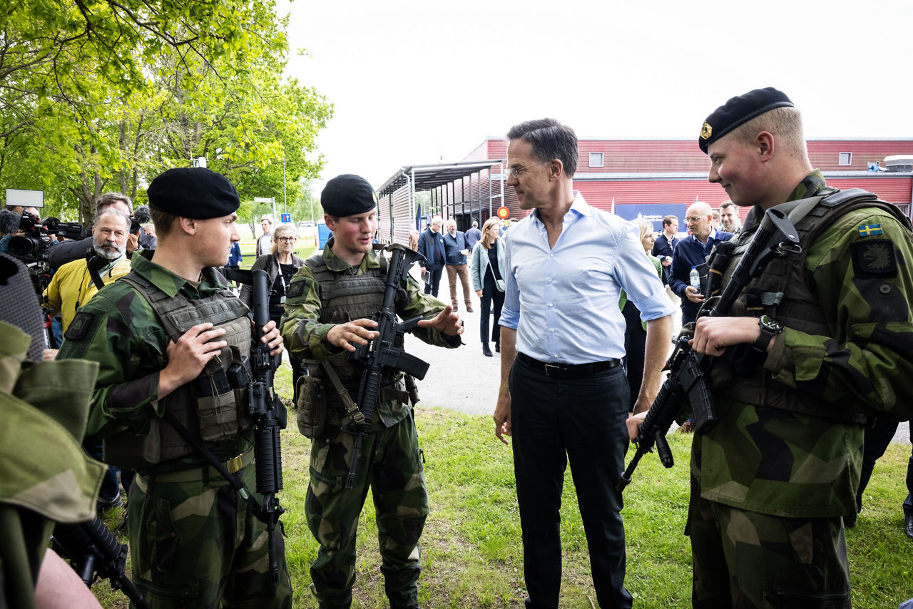 NATO Secretary General Mark Rutte and the Prime Minister of Sweden, Ulf Kristersson, visit the Swedish Civil Defence and Resilience Agency training centre, in Revinge.