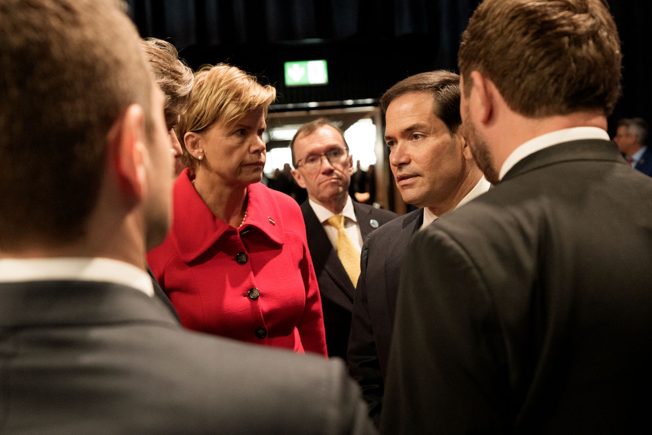 Baiba Braže (Minister of Foreign Affairs, Latvia) and Marco Rubio (US Secretary of State)