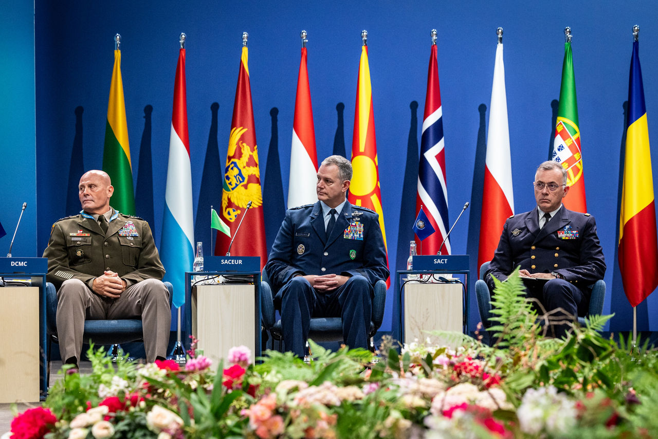 Deputy Chair of the Military Committee Lieutenant General Winston P. Brooks, Supreme Allied Commander Europe, General Alexus G. Grynkewich and Supreme Allied Commander Transformation, Admiral Pierre Vandier