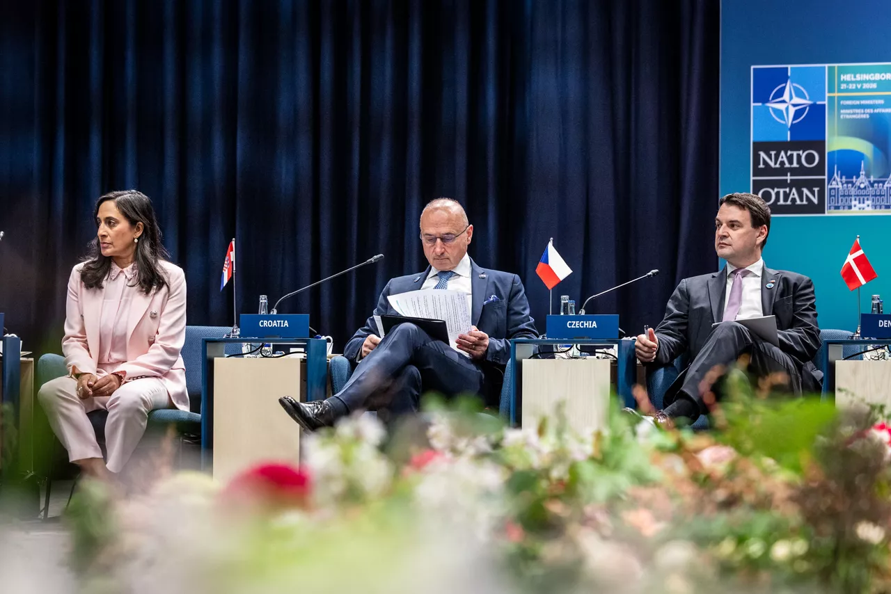 Anita Anand (Minister of Foreign Affairs, Canada), Gordan Grlić Radman (Minister of Foreign Affairs, Croatia) and Petr Macinka (Minister of Foreign Affairs, Czechia)