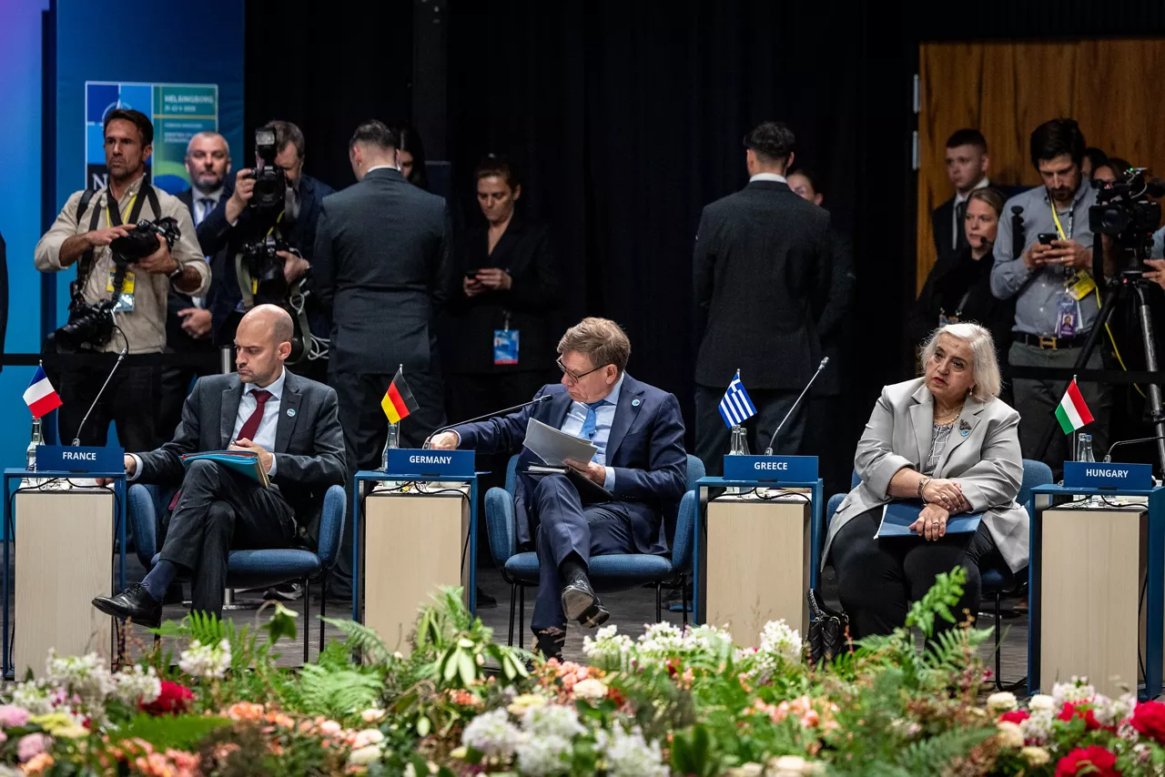 Jean-Noël Barrot (Minister of Foreign Affairs, France), Johann Wadephul (Minister of Foreign Affairs, Germany) and Alexandra Papadopoulou (Deputy Minister of Foreign Affairs, Greece)