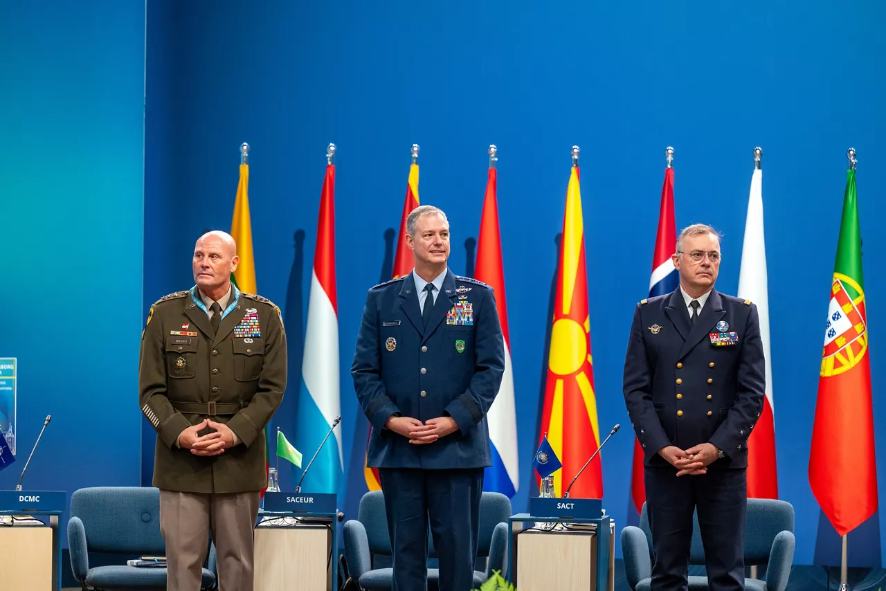 Deputy Chair of the Military Committee Lieutenant General Winston P. Brooks, Supreme Allied Commander Europe, General Alexus G. Grynkewich and Supreme Allied Commander Transformation, Admiral Pierre Vandier