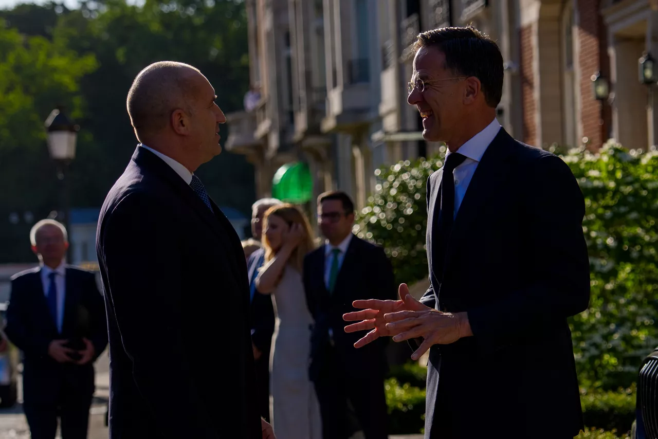 NATO Secretary General Mark Rutte and the Prime Minister of Bulgaria, Rumen Radev