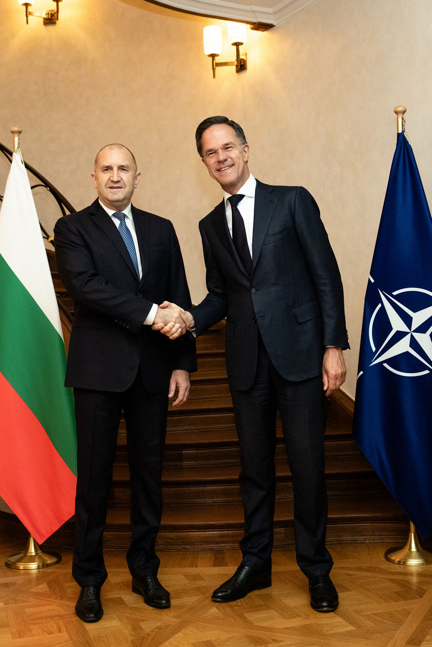 NATO Secretary General Mark Rutte and the Prime Minister of Bulgaria, Rumen Radev