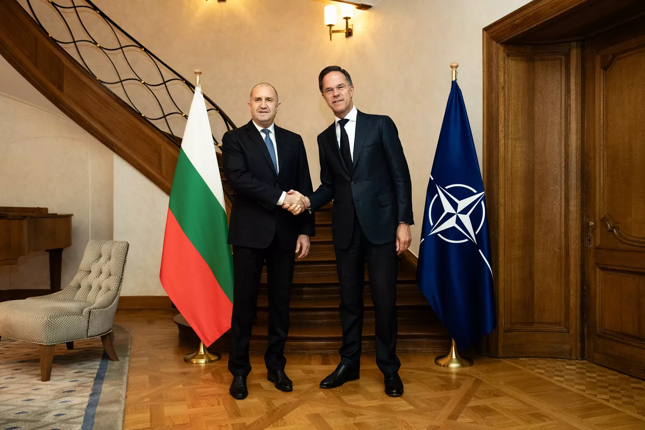 NATO Secretary General Mark Rutte and the Prime Minister of Bulgaria, Rumen Radev