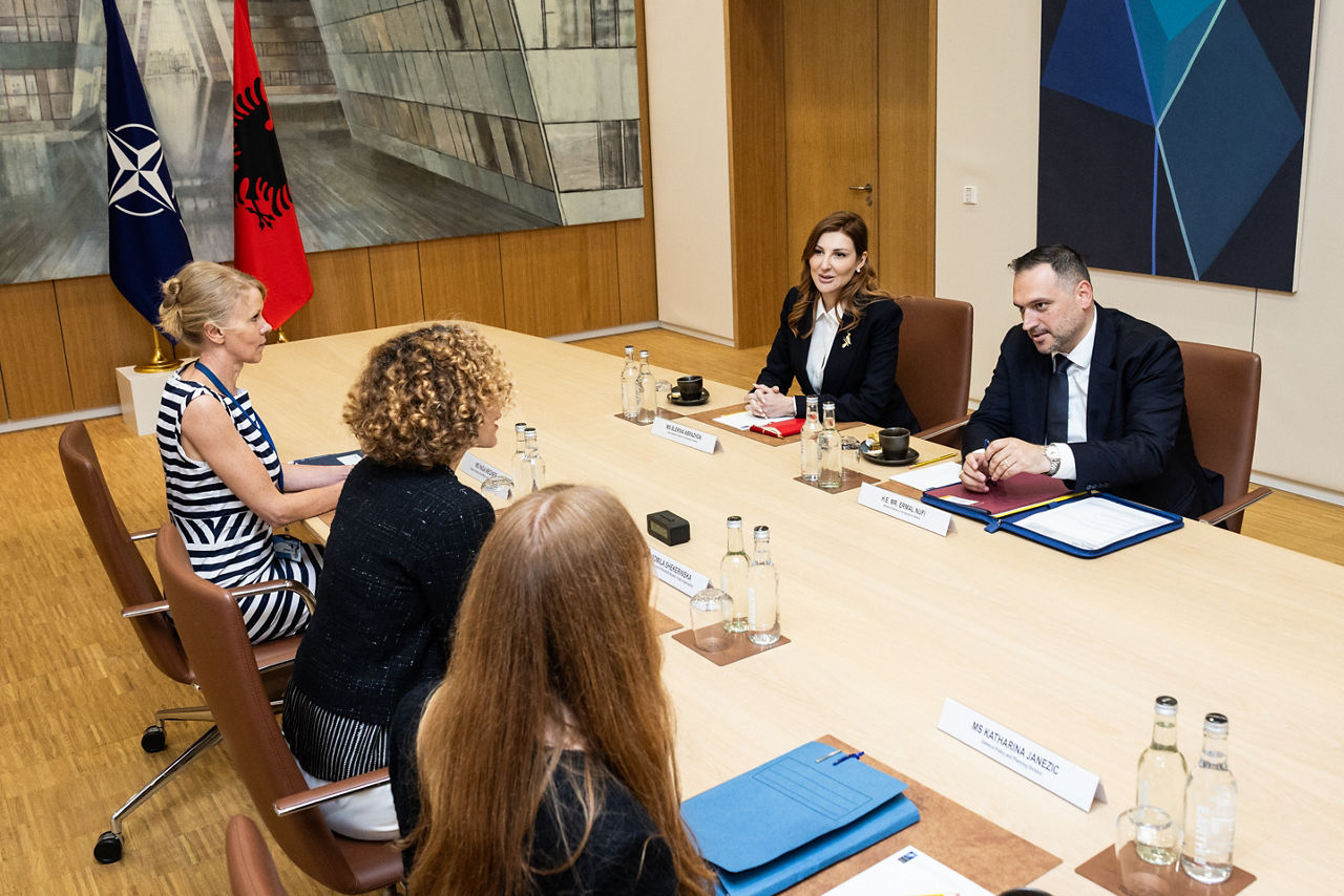 NATO Deputy Secretary General Radmila Shekerinska meets with Ermal Nufi, Minister of Defence of Albania