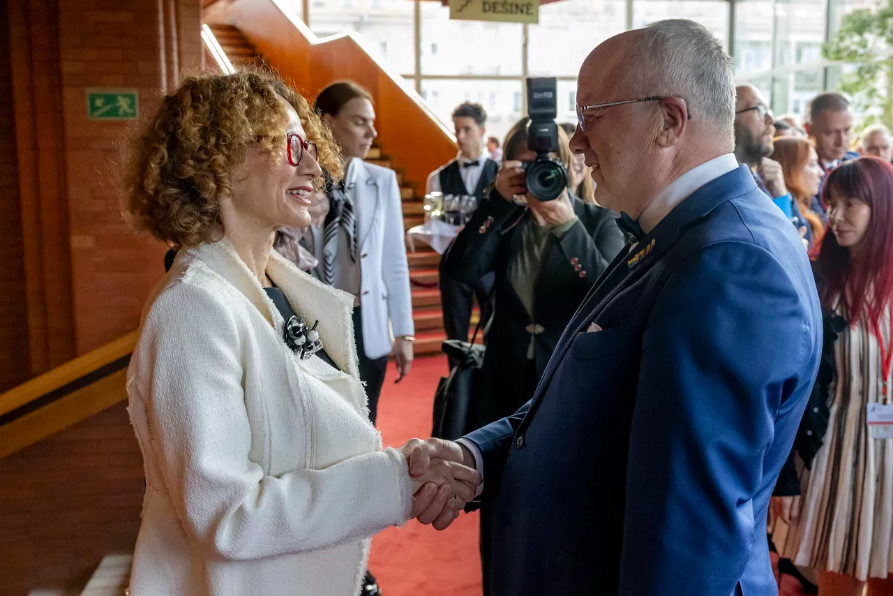 NATO Deputy Secretary General Radmila Shekerinska with Juozas Olekas, Speaker of the Parliament of Lithuania 