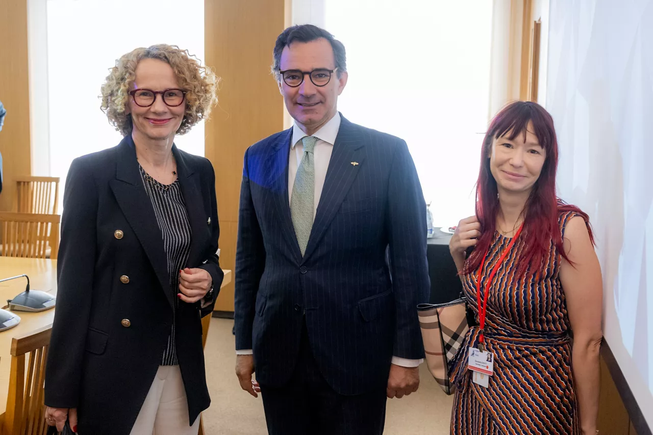 NATO Deputy Secretary General Radmila Shekerinska with Marcos Perestrello, President of the NATO Parliamentary Assembly and Benedetta Berti, Secretary General of the NATO Parliamentary Assembly