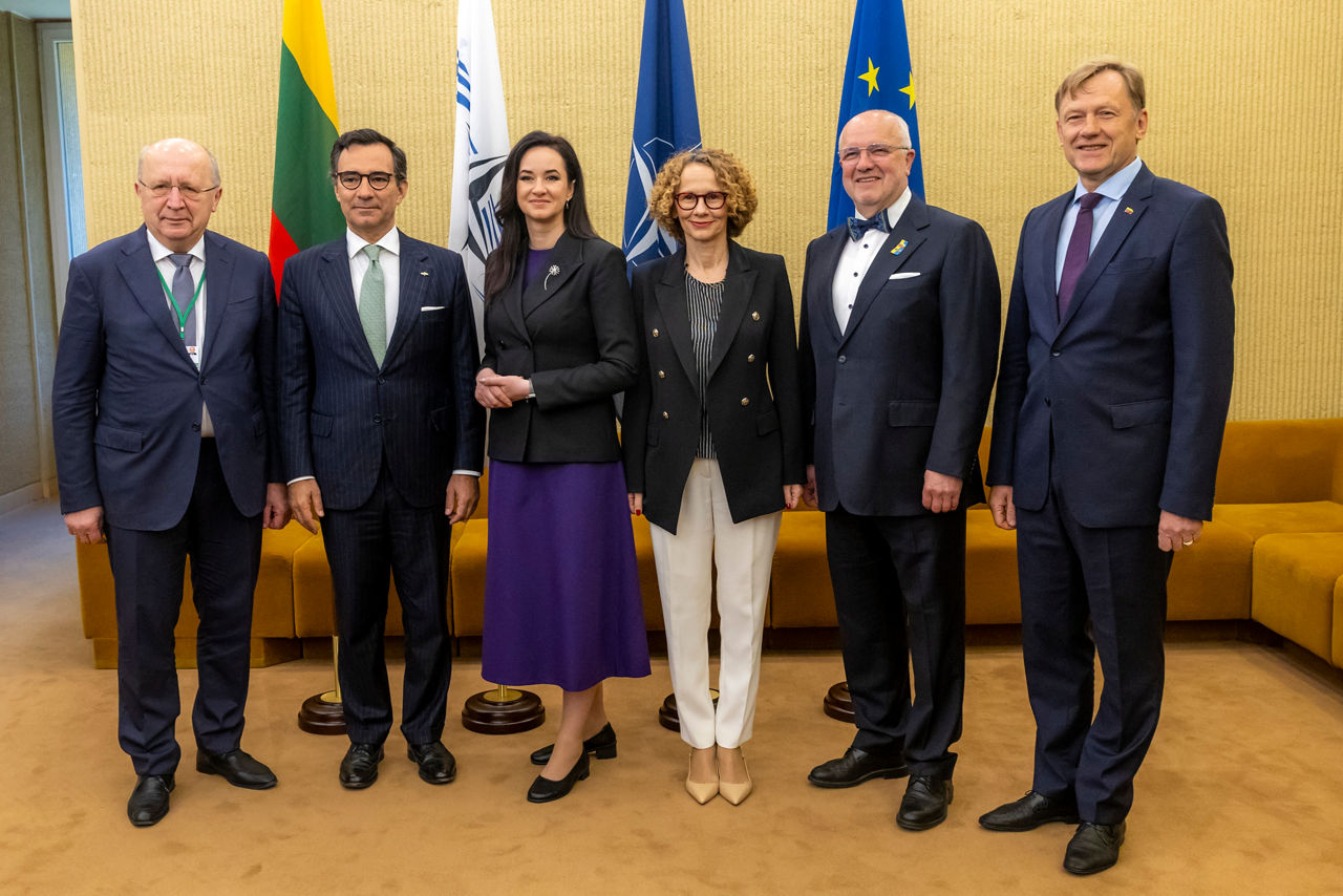NATO Deputy Secretary General Radmila Shekerinska with Mircia Chelaru, Member of the Senate of Romania, Marcos Perestrello, President of the NATO Parliamentary Assembly, Inga Ruginienė, Prime Minister of Lithuania and Juozas Olekas, Speaker of the Parliament of Lithuania