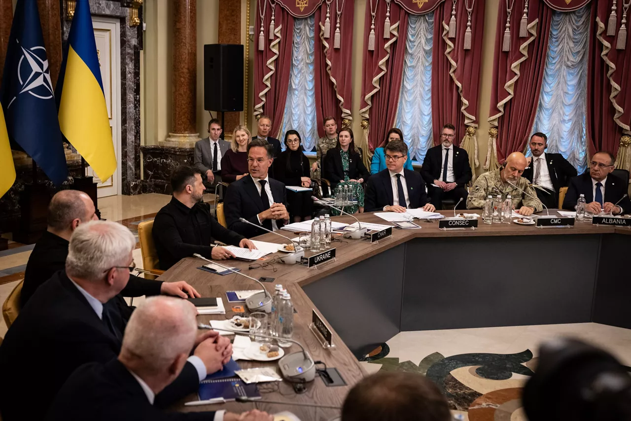 NATO Secretary General Mark Rutte and Volodymyr Zelenskyy, President of Ukraine, at the NATO-Ukraine Council (NUC)