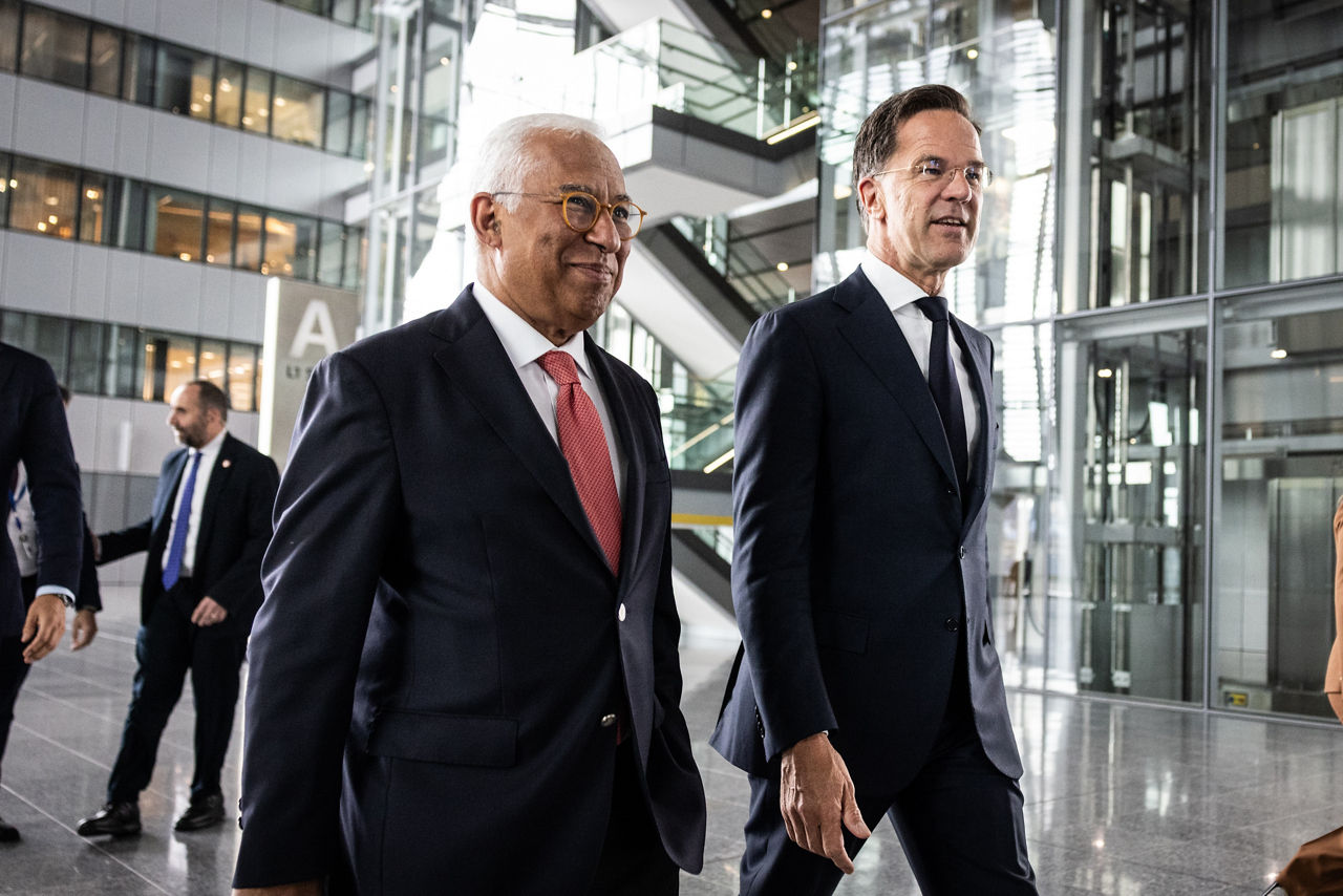NATO Secretary General Mark Rutte meets with Antonio Costa, President of the European Council, at the NATO Headquarters in Brussels, Belgium
