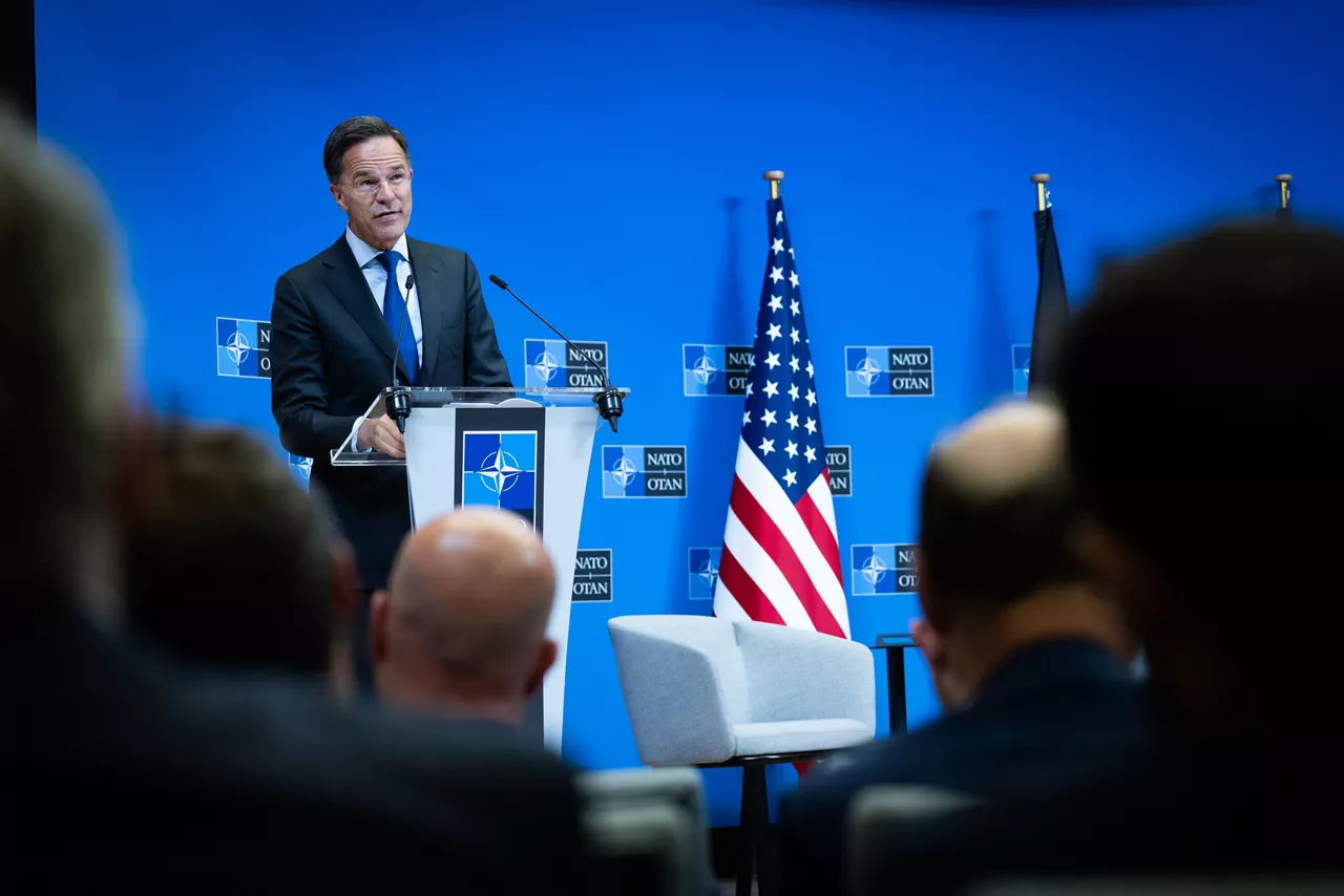 NATO Secretary General Mark Rutte addresses the Transatlantic Defense Industry Access Forum 