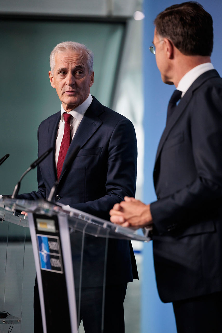 Joint press point by NATO Secretary General Mark Rutte and Jonas Gahr Støre, Prime Minister of Norway