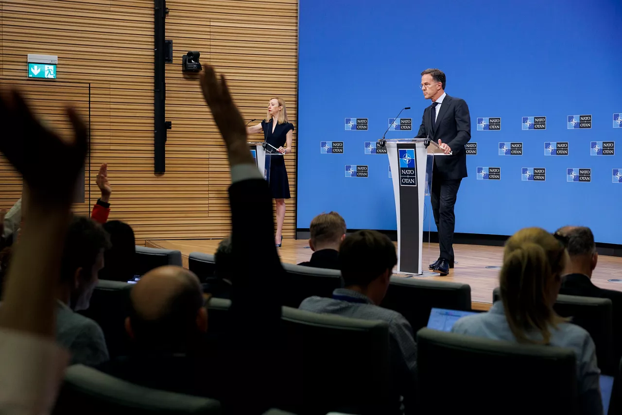 Pre-ministerial press conference by NATO Secretary General Mark Rutte ahead of the meetings of NATO Ministers of Defence in Brussels