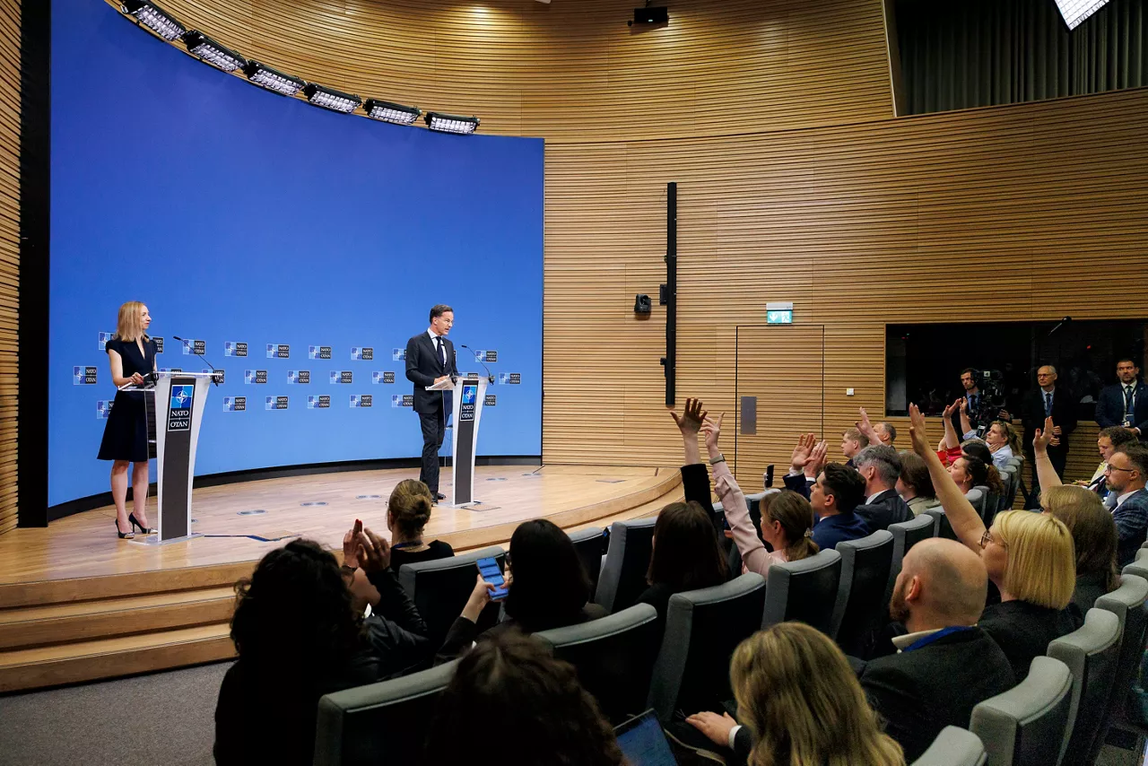 Pre-ministerial press conference by NATO Secretary General Mark Rutte ahead of the meetings of NATO Ministers of Defence in Brussels