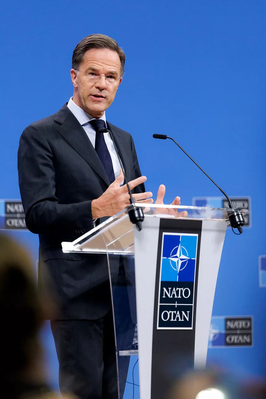 Pre-ministerial press conference by NATO Secretary General Mark Rutte ahead of the meetings of NATO Ministers of Defence in Brussels