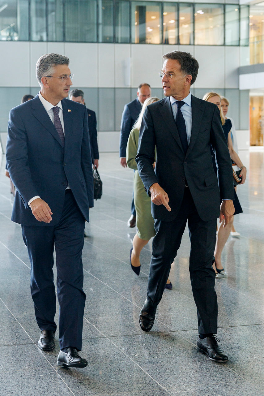NATO Secretary General Mark Rutte meets with Andrej Plenković, Prime Minister of Croatia