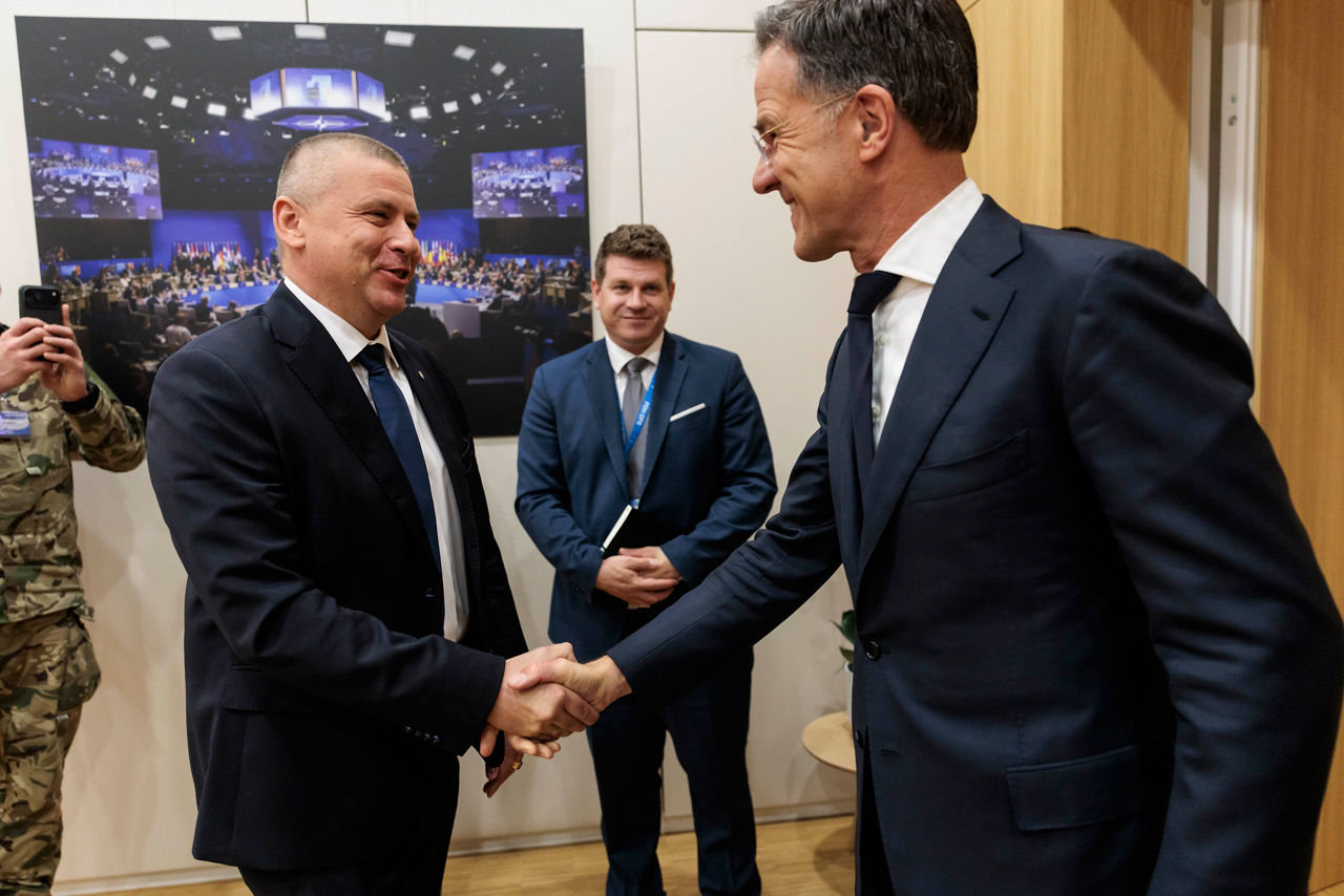 NATO Secretary General Mark Rutte meets with Ruszin-Szendi Romulusz, Minister of Defence of Hungary