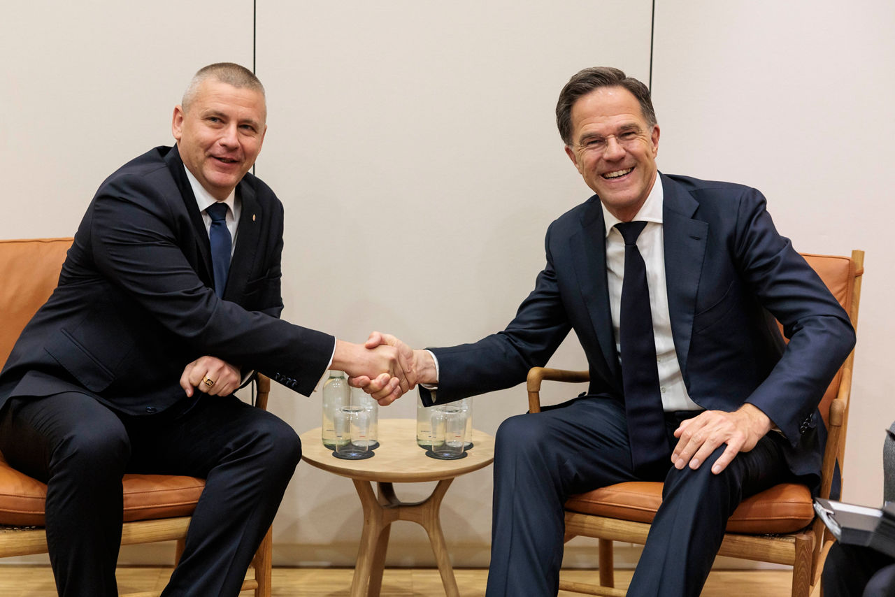 NATO Secretary General Mark Rutte meets with Ruszin-Szendi Romulusz, Minister of Defence of Hungary