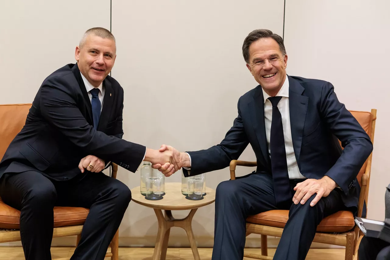 NATO Secretary General Mark Rutte meets with Ruszin-Szendi Romulusz, Minister of Defence of Hungary