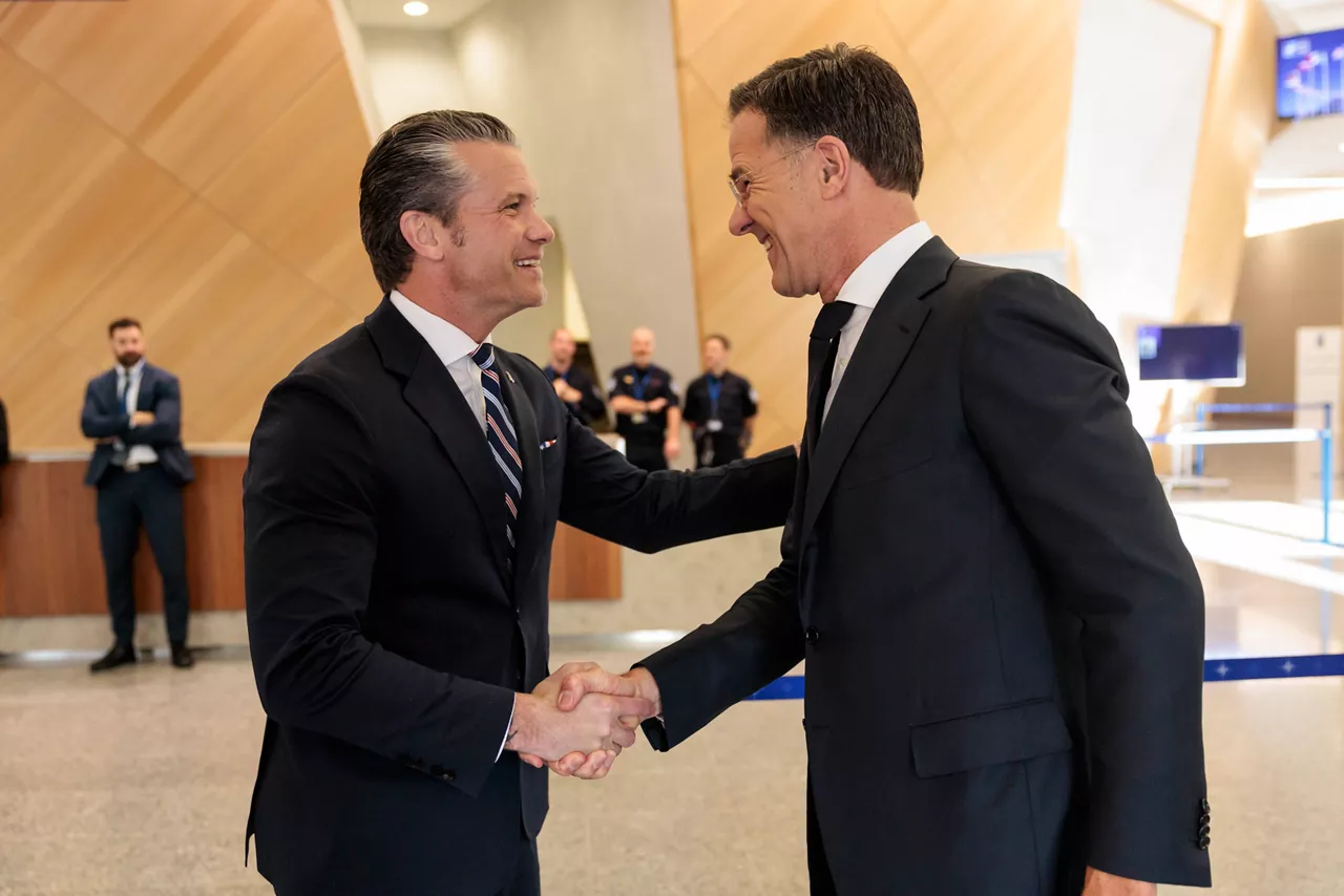 NATO Secretary General Mark Rutte meets with US Secretary of War, Pete Hegseth